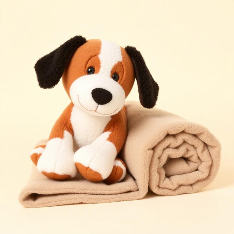Plush Puppy with Blanket