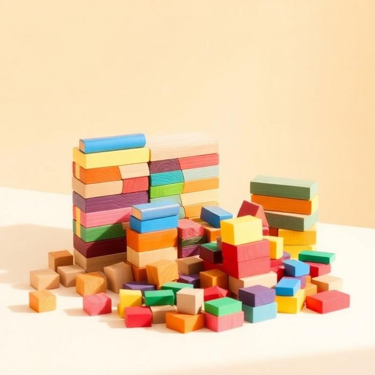 Rainbow Wooden Block Set