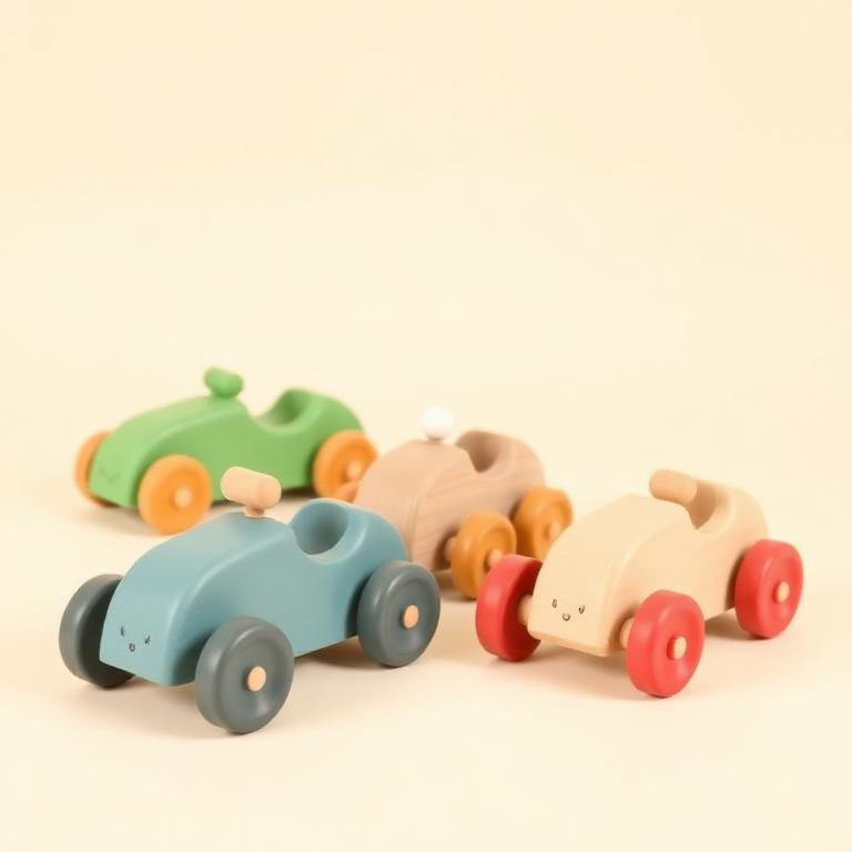 Wooden Push-Along Car Trio